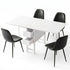 Gateleg Folding Dining Set – 4 Chairs, 150cm Extendable Table, White/Black
