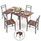 Dining Table and Chairs Set 5pcs with Extendable 60-120cm Drop-Leaf Table Brown