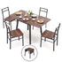 Dining Table and Chairs Set 5pcs with Extendable 60-120cm Drop-Leaf Table Brown