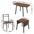 Dining Table and Chairs Set 5pcs with Extendable 60-120cm Drop-Leaf Table Brown