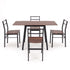 Dining Table and Chairs Set 5pcs with Extendable 60-120cm Drop-Leaf Table Brown