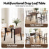 Dining Table and Chairs Set 5pcs with Extendable 60-120cm Drop-Leaf Table Brown