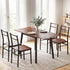 Dining Table and Chairs Set 5pcs with Extendable 60-120cm Drop-Leaf Table Brown
