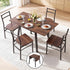 Dining Table and Chairs Set 5pcs with Extendable 60-120cm Drop-Leaf Table Brown