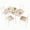 Dining Table and Chairs Set 5pcs Foldable Kitchen Furniture Natural White