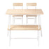 Dining Table and Chairs Set of 4 Bench Kitchen Furniture Natural and White