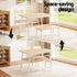 Dining Table and Chairs Set of 4 Bench Kitchen Furniture Natural and White