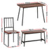 Dining Table and Chairs Set of 4 Bench Kitchen Furniture Rustic Brown