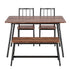 Dining Table and Chairs Set of 4 Bench Kitchen Furniture Rustic Brown