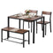 Dining Table and Chairs Set of 4 Bench Kitchen Furniture Rustic Brown