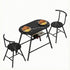 Dining Table Set 3PC Bistro Kitchen Storage Wine Rack Black Marble Style