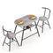 Oval Dining Table Set 3PC Space-Saving Bistro Kitchen Storage Wine Rack Grey