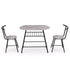 Oval Dining Table Set 3PC Space-Saving Bistro Kitchen Storage Wine Rack Grey