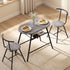 Oval Dining Table Set 3PC Space-Saving Bistro Kitchen Storage Wine Rack Grey
