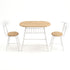 Oval Dining Table Set 3PC Space-Saving Bistro Kitchen Storage Wine Rack Natural White