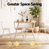 Oval Dining Table Set 3PC Space-Saving Bistro Kitchen Storage Wine Rack Natural White