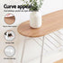 Oval Dining Table Set 3PC Space-Saving Bistro Kitchen Storage Wine Rack Natural White