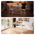 Oval Dining Table Set 3PC Space-Saving Bistro Kitchen Storage Wine Rack Natural White