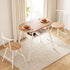 Oval Dining Table Set 3PC Space-Saving Bistro Kitchen Storage Wine Rack Natural White