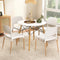 5 Piece Round Dining Table Set White Table with 4 Chairs