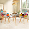 Artiss 3 Piece Dining Set Table 90cm with 2 Fabric Chairs DSW Style