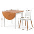 5‑Piece Drop‑Leaf Dining Set – 75–110cm Table + 4 Chairs, White/Pine