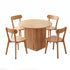 4‑Seater Dining Set – 100cm Square Table + Rubberwood Chairs, Pine/Natural