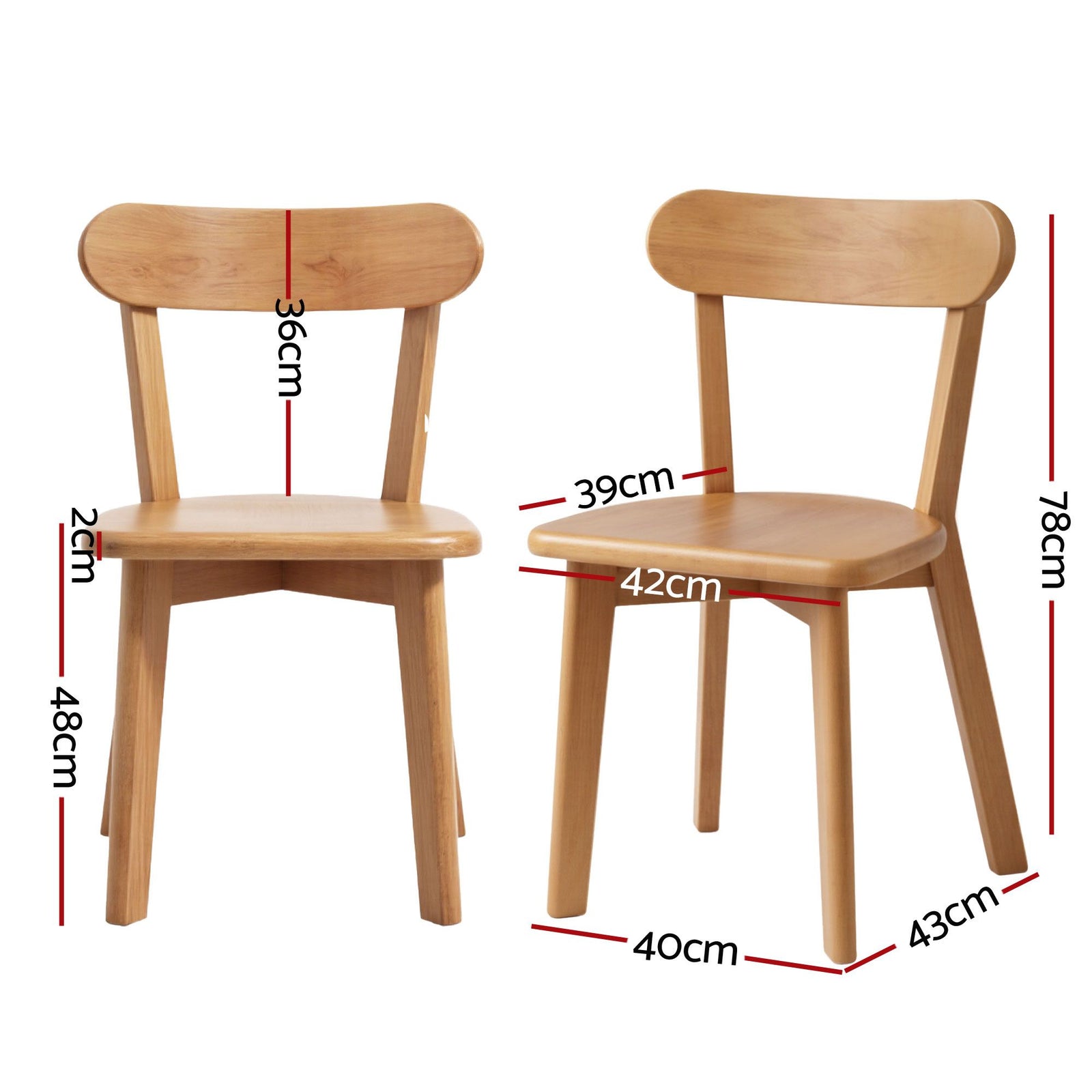 4‑Seater Dining Set – 100cm Square Table + Rubberwood Chairs, Pine/Natural