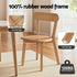4‑Seater Dining Set – 100cm Square Table + Rubberwood Chairs, Pine/Natural