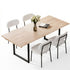 5‑Piece Extendable Dining Set – 140–200cm Table + 4 Sherpa Chairs, White