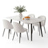 Dining Set 5‑Piece – 150cm White Marble Table + 4 Sherpa Chairs, White