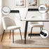 Dining Set 5‑Piece – 150cm White Marble Table + 4 Sherpa Chairs, White
