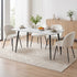 Dining Set 5‑Piece – 150cm White Marble Table + 4 Sherpa Chairs, White