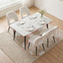 5‑Piece Dining Set – 150cm Marble Table + 4 Sherpa Chairs, White/Black