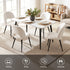 5‑Piece Dining Set – 150cm Marble Table + 4 Sherpa Chairs, White/Black