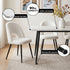 5‑Piece Dining Set – 150cm Marble Table + 4 Sherpa Chairs, White/Black