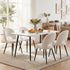 5‑Piece Dining Set – 150cm Marble Table + 4 Sherpa Chairs, White/Black
