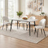 5‑Piece Dining Set – 150cm Marble Table + 4 Sherpa Chairs, White/Black