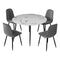 1 Artiss Dining Table and 4 Chairs Set Marble Grey