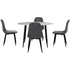 1 Artiss Dining Table and 4 Chairs Set Marble Grey