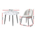 1 Artiss Dining Table and 4 Chairs Set Marble White