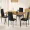 Artiss 5 Piece Dining Table Set with 4 Black Chairs Metal Legs