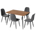 1  Dining Table and 4 Chairs Set Grey Metal
