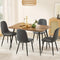 Artiss 5 Piece Dining Table Set with 4 Velvet Chairs Grey Metal Legs
