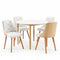5‑Piece Round Dining Set – 108cm Table + 4 PU Leather Chairs, White