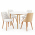 5‑Piece Round Dining Set – 108cm Table + 4 PU Leather Chairs, White