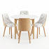 5‑Piece Round Dining Set – 108cm Table + 4 PU Leather Chairs, White
