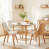 5‑Piece Round Dining Set – 108cm Table + 4 PU Leather Chairs, White
