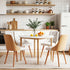 5‑Piece Round Dining Set – 108cm Table + 4 PU Leather Chairs, White