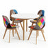 Artiss 5 Piece Round Dining Table Set 108cm White Table 4 Chairs Nordic